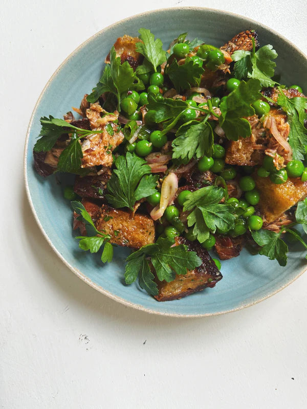 Chili Crisp Salmon Panzanella