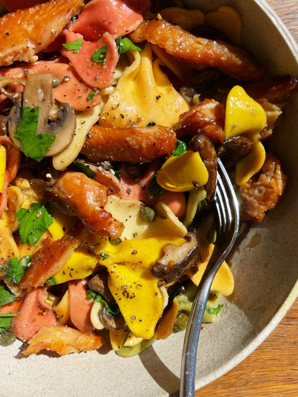 Rainbow-Tie Jerky Gems Pasta