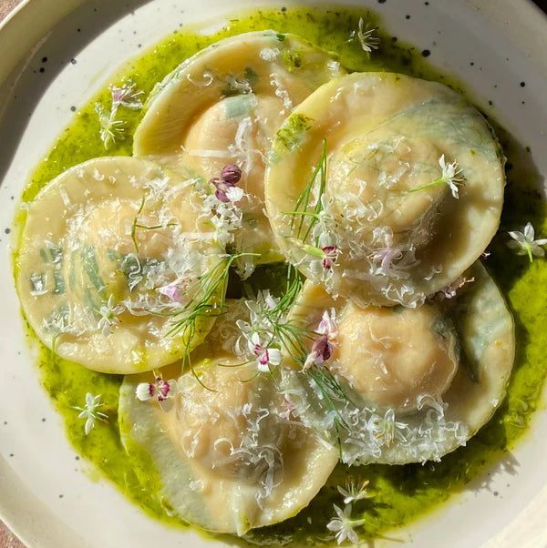 Smoked Salmon, Goat Cheese & Labneh Ravioli